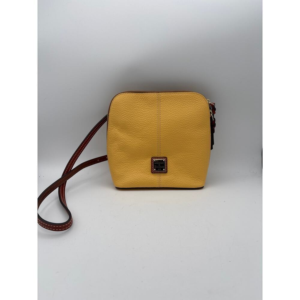 Women’s Dooney & Bourke Butter Yellow w/ Brown Accents Leather Crossbody Purse